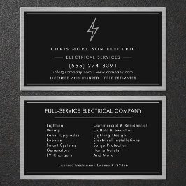 Silver & Black Electrical Services Electrician Visitkort