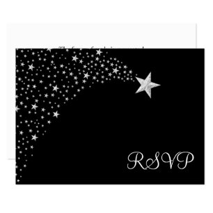Silver Black Falling Stars Bat mitzvah OSA Kort