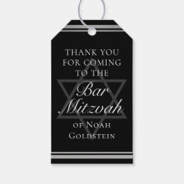 Silver Black Formal Pub Mitzvah Anpassningsbar Par Presentetikett