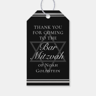 Silver Black Formal Pub Mitzvah Anpassningsbar Par Presentetikett