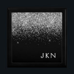 Silver Black Glitter Monogram Girly Namn Minnesask<br><div class="desc">Svart och Silver Gnistra Glitter Monogram Namn judisk Keepsakerbox. Det gör perfekt studenten,  födelsedag,  bröllop,  möhippa,  årsdag,  babydusch eller bachelorette-fest till någon som glam lyx och chic stilar.</div>