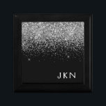 Silver Black Glitter Monogram Girly Namn Minnesask<br><div class="desc">Svart och Silver Gnistra Glitter Monogram Namn judisk Keepsakerbox. Det gör perfekt studenten,  födelsedag,  bröllop,  möhippa,  årsdag,  babydusch eller bachelorette-fest till någon som glam lyx och chic stilar.</div>