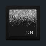 Silver Black Glitter Monogram Girly Namn Minnesask<br><div class="desc">Svart och Silver Gnistra Glitter Monogram Namn judisk Keepsakerbox. Det gör perfekt studenten,  födelsedag,  bröllop,  möhippa,  årsdag,  babydusch eller bachelorette-fest till någon som glam lyx och chic stilar.</div>