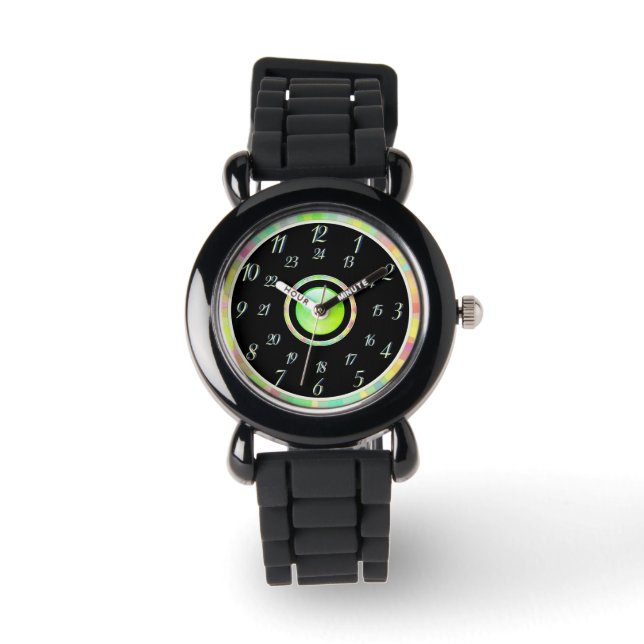 Silver Black Grönt Watch Armbandsur (Framsida)