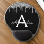 Silver Black Luxury Glitter Glam Monogram Namn Gel Musmatta<br><div class="desc">Silver och Svarta Gnistran Glitter Monogram Namn och Initial Mousepad (Mouse Pad). Det gör perfekten söt 16-årsjubileum,  bröllop,  möhippa,  årsdag,  babydusch eller bachelorette-fest för någon som glam lyxen och chic stilar i kärlek.</div>