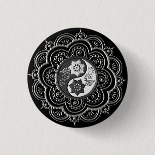 Silver & Black Mandala Knapp
