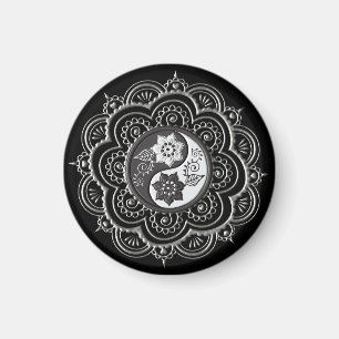 Silver & Black Mandala Magnet