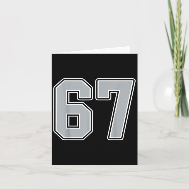 Silver Black White Number 67 Jersey Player Uniform Kort (Framsida)