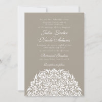 Silver Blekt Beige Whimsical Blommig Mandala Bröll
