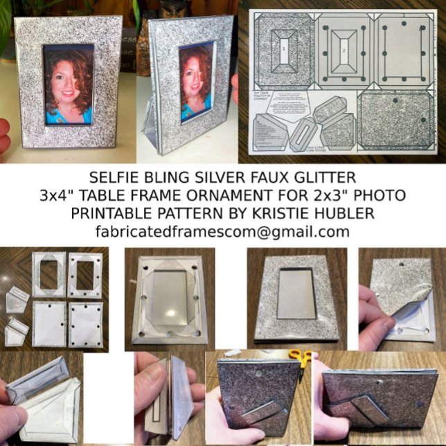 Silver Bling Selfie Ram Mönster för 2 x 3 foto (Skapare uppladdad)