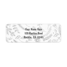 Silver Blommiga Blad Rustik Bröllopsinbjudan