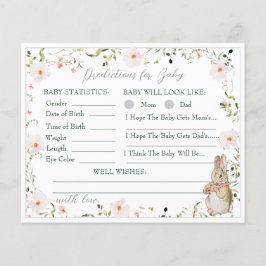 Silver Blommigt Baby Bunny Shower Predence Game