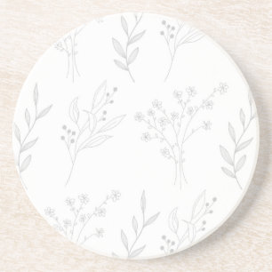 Silver Blommigt Boho Bröllop Underlägg