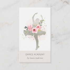 Silver Blommigt Girl Dancer Dance Academy Logotyp Visitkort