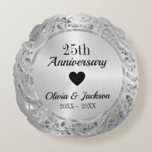 Silver Blommigt Ornament