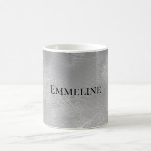 Silver Blommigt Snöre Kaffemugg