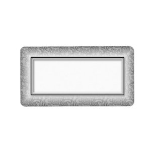 Silver Blommigt Swirls Blank Adressetiketter