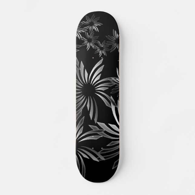 Silver blommor skateboard bräda 20 cm (Framsida)