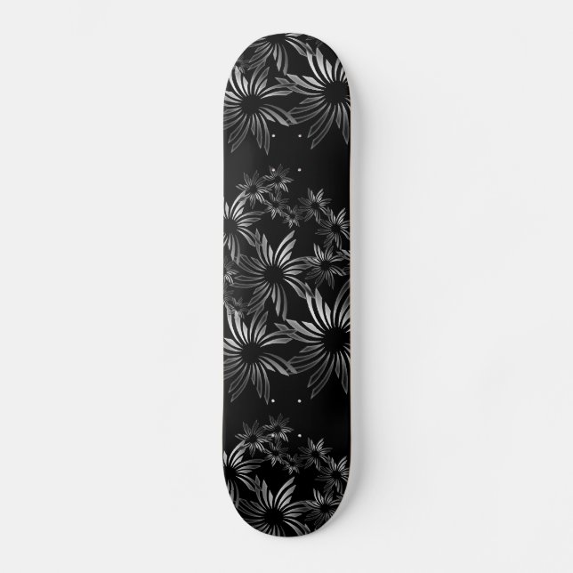 Silver blommor skateboard bräda 21,5 cm (Framsida)