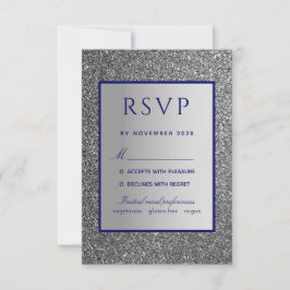 Silver Blue Bröllop RSVP-kort OSA Kort