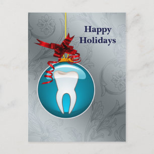 silver Blue Dentist Helgdagskort Helg Vykort