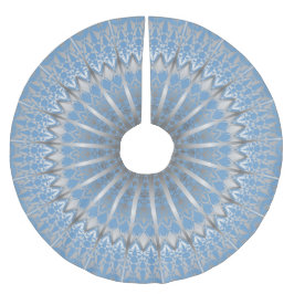 Silver Blue Mandala | Julgransmatta Borstad Polyester