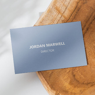 Silver Blue Modern Minimalist Professionell Visitkort