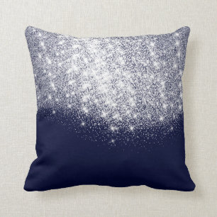 Silver Blue Navy Grått Glitter Makeup Artist Beaut Kudde