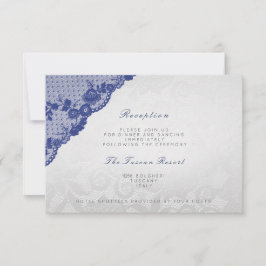 Silver Blue Navy Snöre Vip Bröllopsrecept Inbjudningar