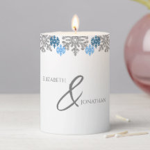 Silver Blue Snöflingor Winter Wedding