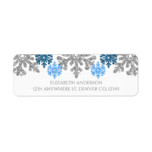 Silver Blue Snöflingor Winter Wedding