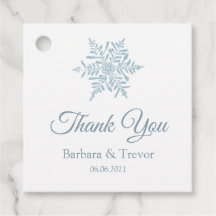 Silver Blue Snöflingor Winter Wedding Tack