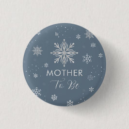 Silver Blue Snowflake Mother To Be Baby Shower Knapp