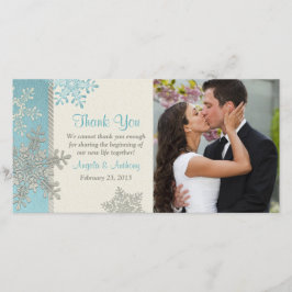 Silver Blue Snowflake Winter Wedding Tack Kort