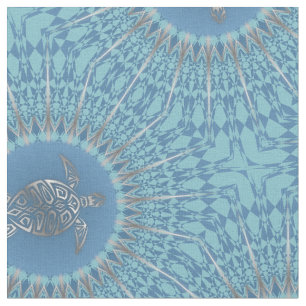 Silver Blue Turtle Animal Tyg