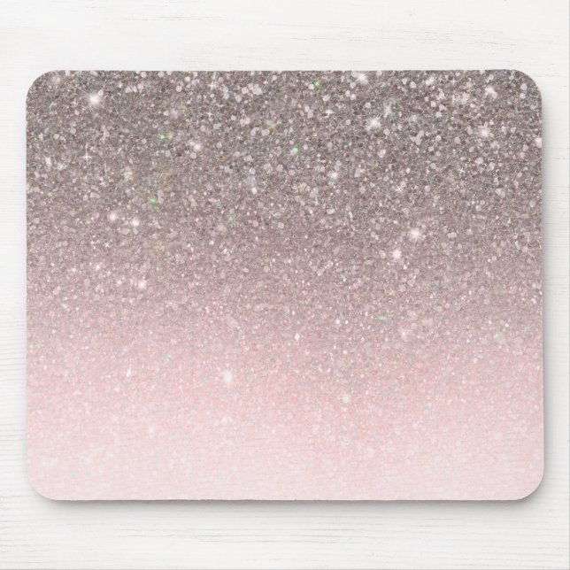 Silver & Blush Rosa Glitter Gnistrande Glam Tjejak Musmatta (Framsidan)
