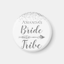 Silver Boho Bride Tribe Personlig Magnet