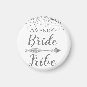 Silver Boho Bride Tribe Personlig Magnet