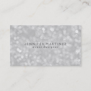 Silver Bokeh Glitter & Sparkles Visitkort