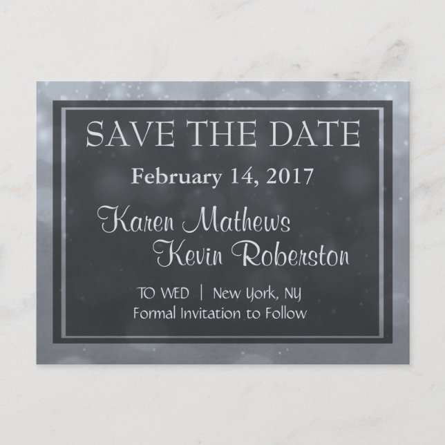 Silver Bokeh-ljus Meddelande Vykort (Framsida)