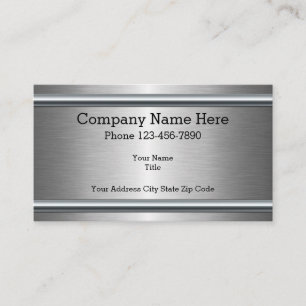 Silver borstat Metall - modern design Visitkort
