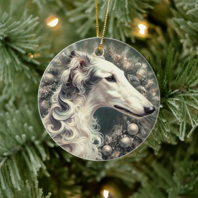 Silver Borzoi Wandeans Ornament (Träd)