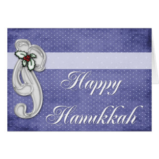 Silver Bow Lycklig Hanukkah-hälsningskort Hälsningskort