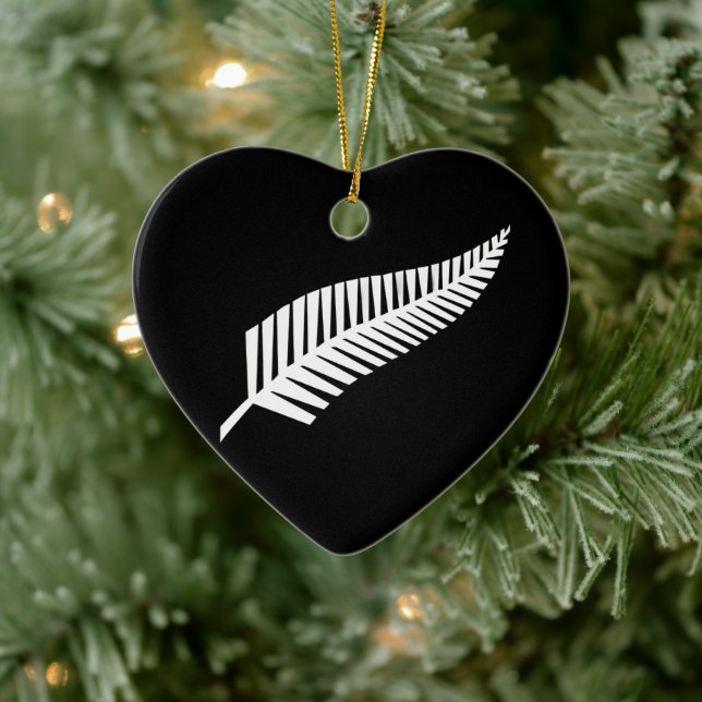 Silver bregneflagga (NZ) Julgransprydnad Keramik (Träd)