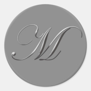 silver brev runt klistermärke