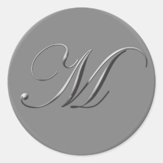 silver brev runt klistermärke