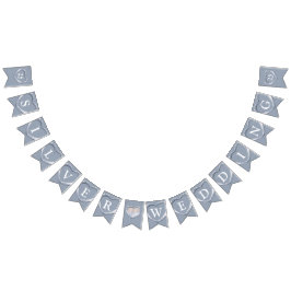 Silver bröllop 25-årsjubileum anpassningsbar foto vimplar