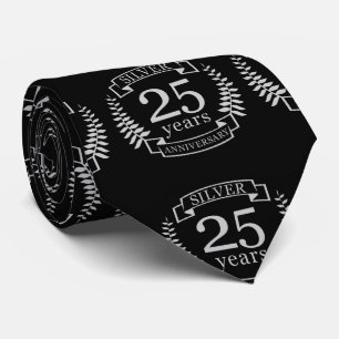 Silver bröllop-årsdagen 25 år slips