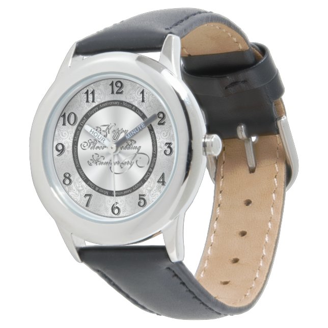 Silver-Bröllop-årsdagen Armbandsur (Vinklad)
