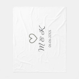 Silver, bröllop par namn brev, modern fleecefilt
